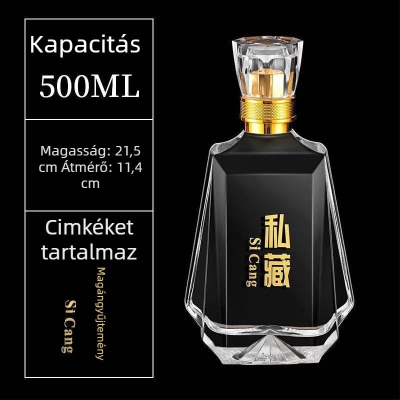 Premium 500 ml átlátszó üveg szeszes italokhoz