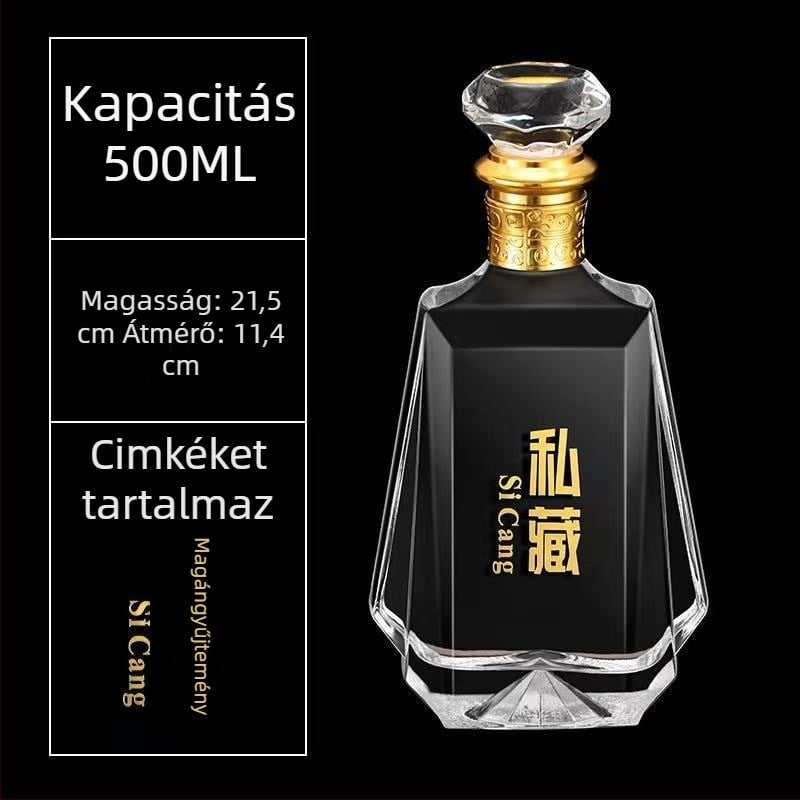 Premium 500 ml átlátszó üveg szeszes italokhoz