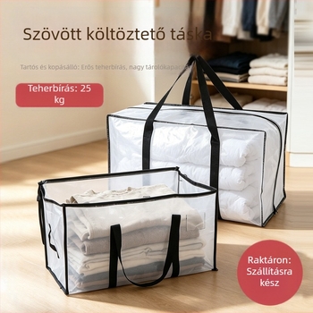 Költöztető táska ágyneműhöz és ruhákhoz, nagy kapacitású, megerősített, vízálló és nedvességálló, hordozható tárolótáska