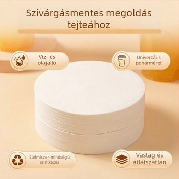 Egyszer használatos szivárgásmentes zárópapír 98 mm és 90 mm átmérőjű poharakhoz