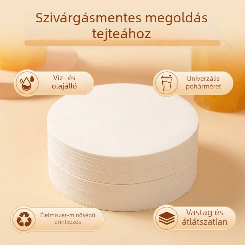 Egyszer használatos szivárgásmentes zárópapír 98 mm és 90 mm átmérőjű poharakhoz