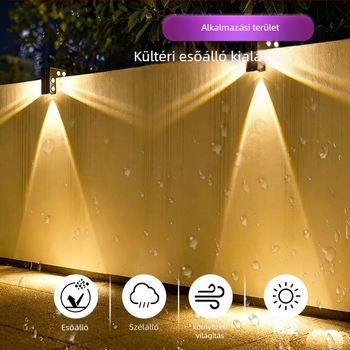 Sarokfalikar, napelemes, kültéri, vízálló, udvarhoz, kerítéshez és kerthez, 90°-os sarokvilágítás