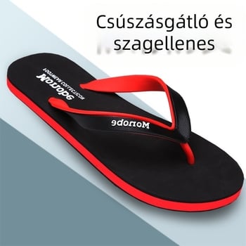 Férfi nyári papucsok, csúszásmentes talppal, koreai stílusú divatos strandpapucs, szagtalan