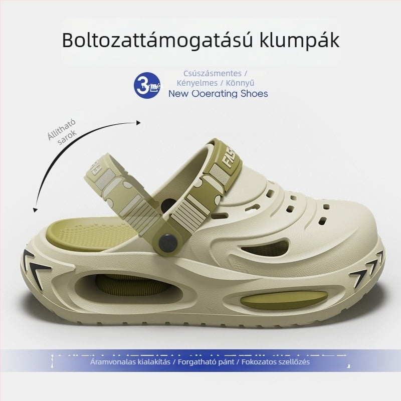 Férfi Crocs-stílusú papucsok, nyár 2026, új modell, csúszásmentes, szagtalan, kopásálló, EVA vastag talp