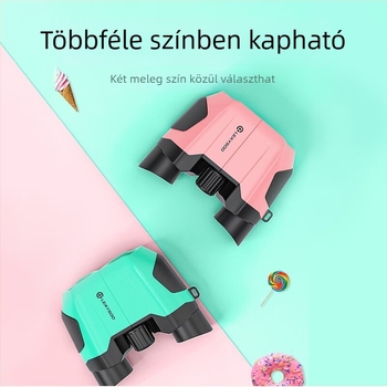 Leaysoo 10x22 Rózsaszín Gyerekeknek Hordozható Mini Binokuláris