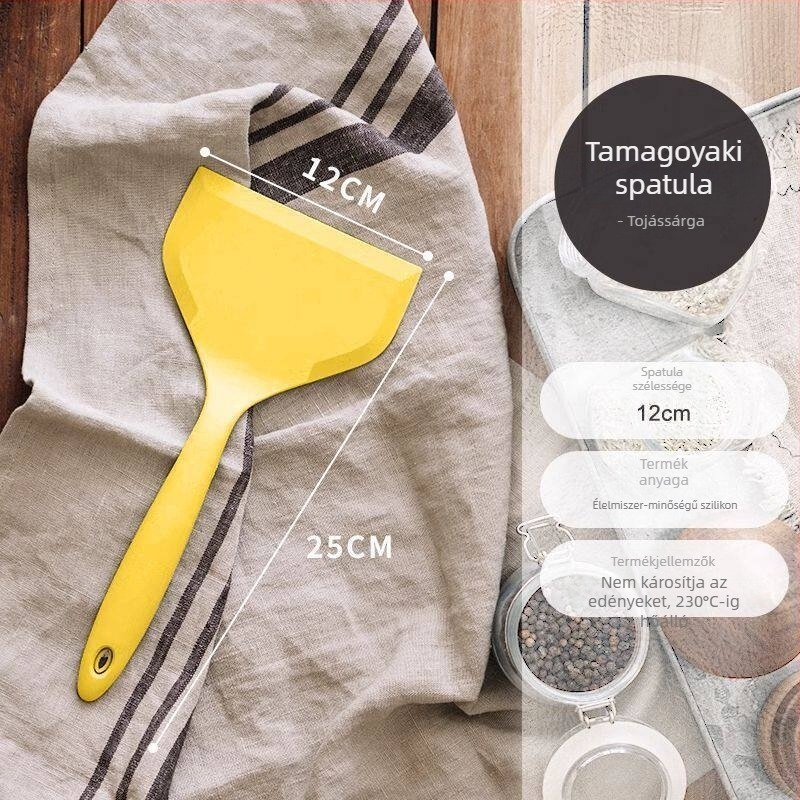 Szilikon spatula sütéshez, magas hőmérséklet-ellenálló, palacsinta és tamagoyaki spatula, tapadásmentes, élelmiszer-minőségű