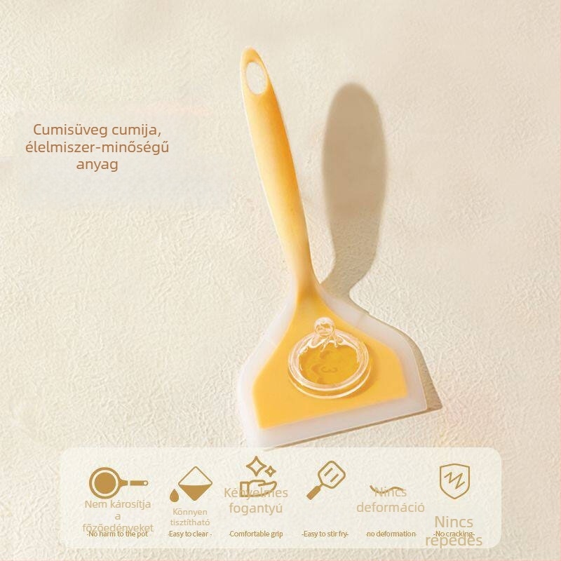 Szilikon spatula sütéshez, magas hőmérséklet-ellenálló, palacsinta és tamagoyaki spatula, tapadásmentes, élelmiszer-minőségű
