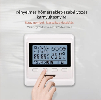 E53 vezeték nélküli termosztát padlófűtéshez, falra szerelhető kazánpanel, hangvezérlés, állítható hőmérséklet