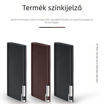 Új hosszú férfi pénztárca vasalt éllel, koreai stílusú fiatalos divat, kártyatartó, multifunkcionális