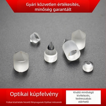 Optikai üvegből készült konusos lencse, 90°-os konussal, érzékelők számára