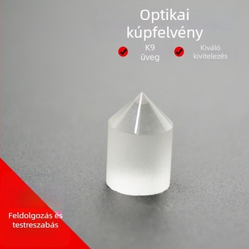 Optikai üvegből készült konusos lencse, 90°-os konussal, érzékelők számára