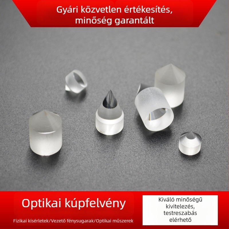 Optikai üvegből készült konusos lencse, 90°-os konussal, érzékelők számára
