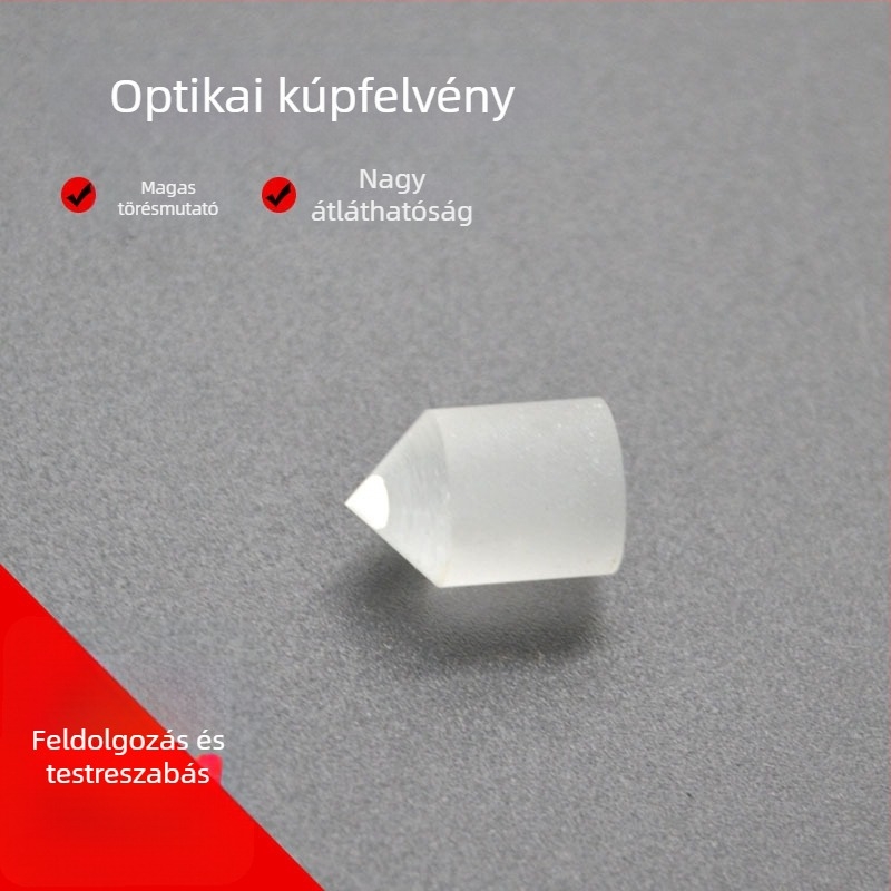 Optikai üvegből készült konusos lencse, 90°-os konussal, érzékelők számára