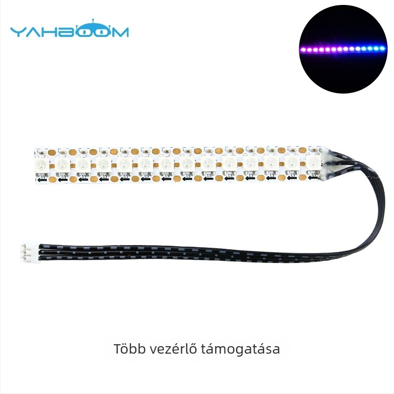 Programozható teljes színű RGB LED-szalag moduláris kaszkáddal, háromszínű rugalmas FPC-vel, Raspberry Pi és STM32-vel