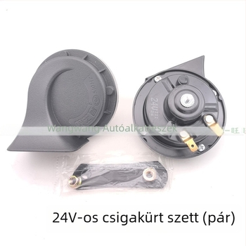 Univerzális csiga alakú duda autókhoz és teherautókhoz, 12V-24V, vízálló, kéttónusú hang