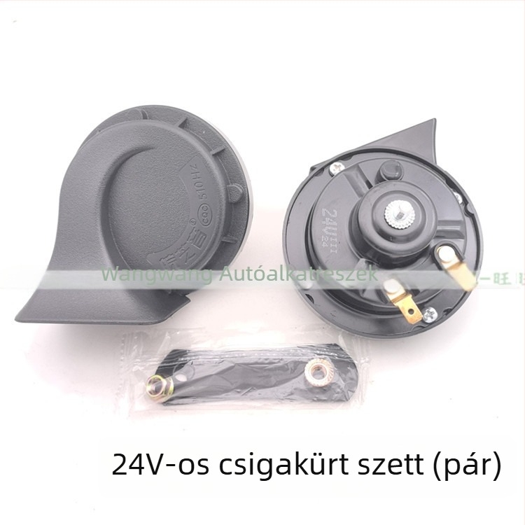 Univerzális csiga alakú duda autókhoz és teherautókhoz, 12V-24V, vízálló, kéttónusú hang