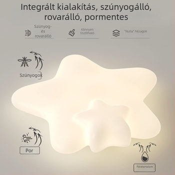 Krém színű hálószoba mennyezeti lámpa gyerekeknek, felhő–csillag–hold lámpa, modern minimalist szobai világítás