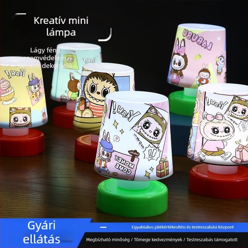 Kreatív textil LED asztali lámpa érintésre, éjszakai fény és hangulatos dekoratív dísz a éjjeliszekrényre