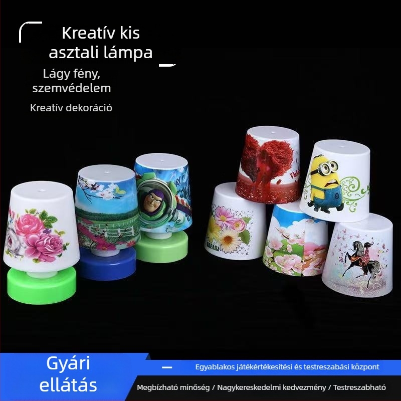 Kreatív textil LED asztali lámpa érintésre, éjszakai fény és hangulatos dekoratív dísz a éjjeliszekrényre