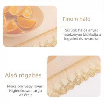 Összecsukható hálós ételfedél étkezőasztalhoz, téglalap alakú