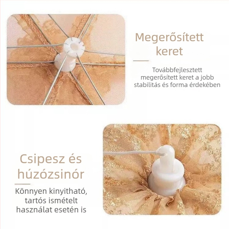 Összecsukható hálós ételfedél étkezőasztalhoz, téglalap alakú