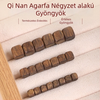 Természetes agarfa négyszögletű gyöngyök, laza gyöngyök DIY anyagokhoz, karkötők és nyakláncok kiegészítői, köztes gyöngyök