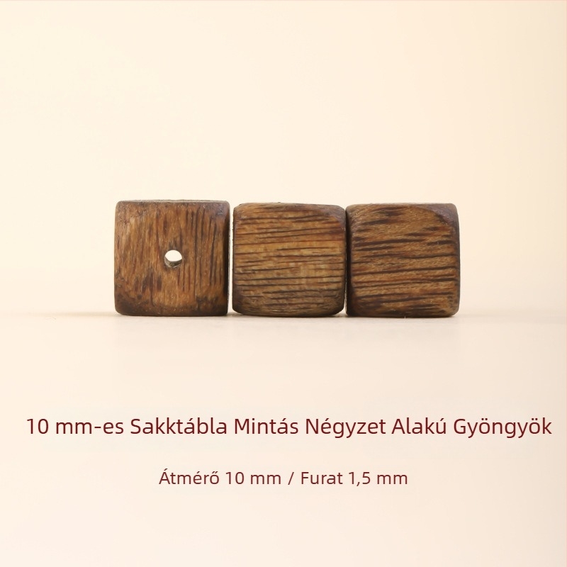 Természetes agarfa négyszögletű gyöngyök, laza gyöngyök DIY anyagokhoz, karkötők és nyakláncok kiegészítői, köztes gyöngyök