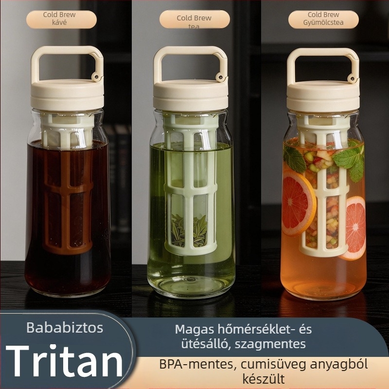 Tritan hideg főzet kávé és gyümölcs tea pohár, utazó víz palack, tea-víz szétválasztó pohár, élelmiszer-minőség