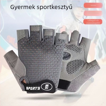 Gyerekeknek készült félujjú kesztyű, vékony kivitelben, balanckerékpárhoz, görkorcsolyázáshoz és mászáshoz - kopásálló kesztyűk