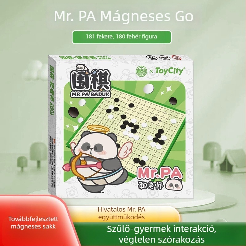 Panda hivatalos mágneses társasjáték-gyűjtemény – tartalmaz repülő sakkot, Gomoku-t, kínai sakkot és Go-t