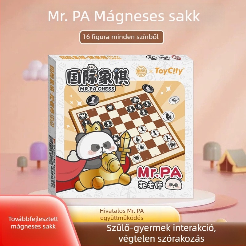 Panda hivatalos mágneses társasjáték-gyűjtemény – tartalmaz repülő sakkot, Gomoku-t, kínai sakkot és Go-t