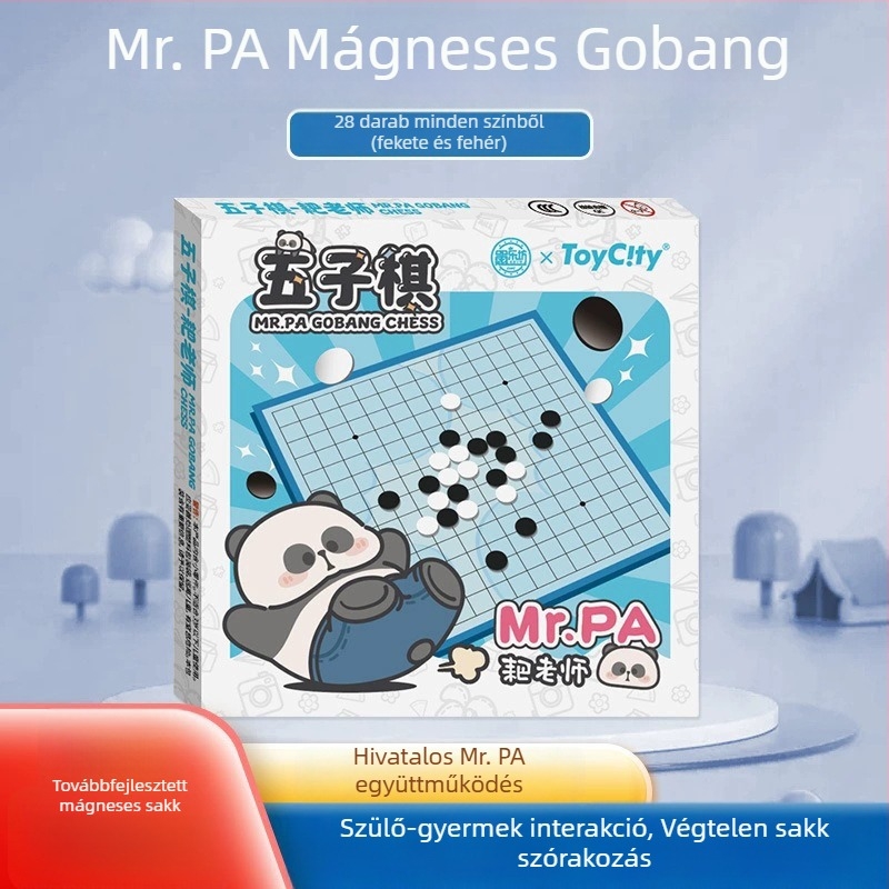 Panda hivatalos mágneses társasjáték-gyűjtemény – tartalmaz repülő sakkot, Gomoku-t, kínai sakkot és Go-t
