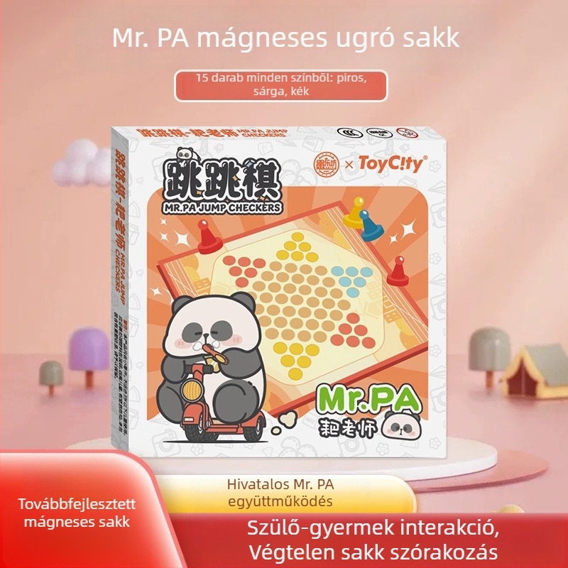 Panda hivatalos mágneses társasjáték-gyűjtemény – tartalmaz repülő sakkot, Gomoku-t, kínai sakkot és Go-t
