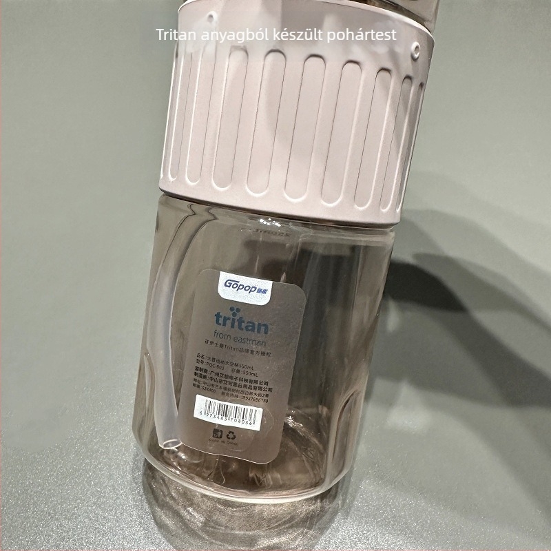 Nagy kapacitású Tritan sportos palack szívószállal, hordozható diákoknak