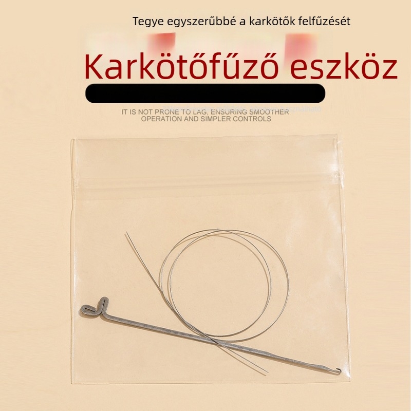 Kis méretű és strapabíró karkötő-átvezető eszköz, horgoló tű a DIY kézműves karkötők és gyöngyök szálvezetéséhez
