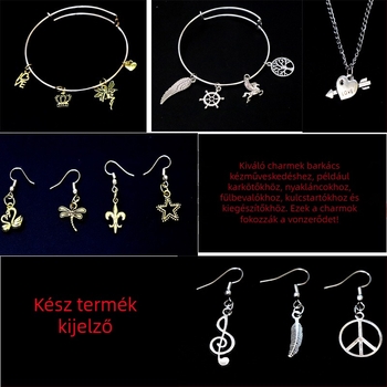 100 ötvözet ékszermedál DIY karkötőkhöz, nyakláncokhoz, fülbevalókhoz és hajdíszekhez