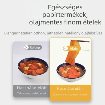 Olajfelszívó papír levesekhez, élelmiszer-minőségű konyhai szűrő, olajfelszívó film terheseknek és a szülés utáni levesekhez