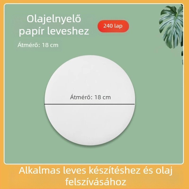 Olajfelszívó papír levesekhez, élelmiszer-minőségű konyhai szűrő, olajfelszívó film terheseknek és a szülés utáni levesekhez