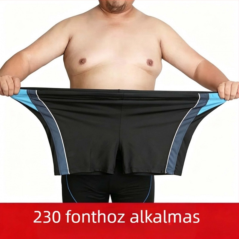 Nagy méretű férfi úszónadrág, négyzetes szabás, színblokkokkal, laza szabás, gyorsan száradó
