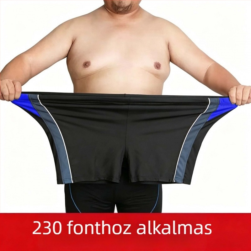 Nagy méretű férfi úszónadrág, négyzetes szabás, színblokkokkal, laza szabás, gyorsan száradó