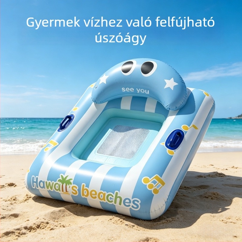 Retro virágos hálós felépítésű felfújható lebegő ágy fogantyúval, vízre tervezett lounge, összecsukható háttámla, felfújható úszó matrac