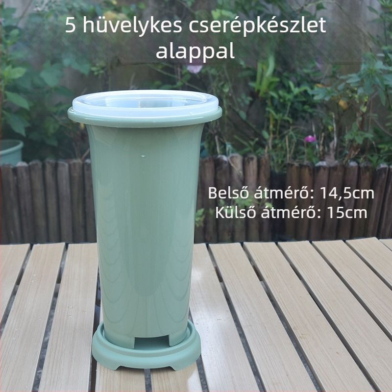 Zöld műanyag orchideaedények készlet, kifejezetten orchideákhoz, vastabb és magasabb kivitel