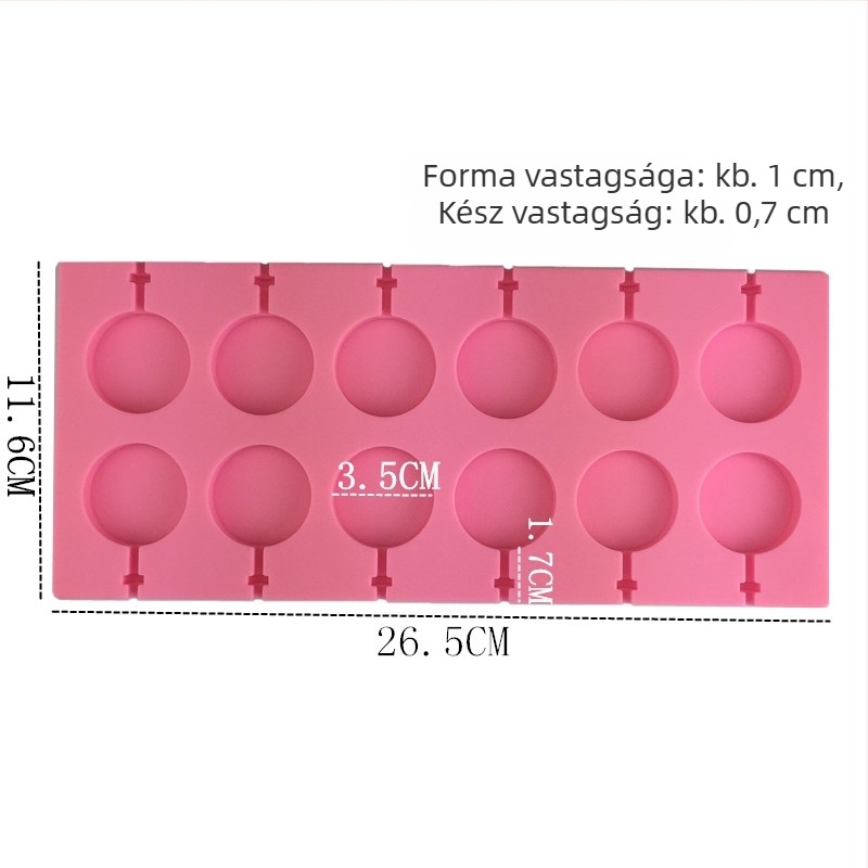 12‑üregű szilikon forma pálcikás édességek és csokoládé számára, téglalap alakú sütőforma