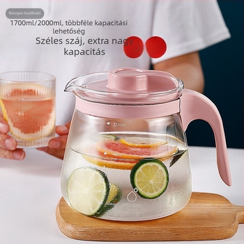 Kézzel fúvott üvegből készült karafkészlet gyümölcsléhez és jegesteához, nagy kapacitás, hőálló