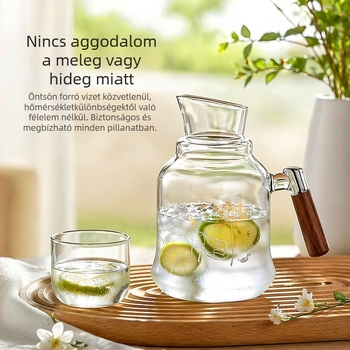 Nagy kapacitású, hőálló boroszilikát üvegből készült teáskanna, otthoni és éttermi használatra, gyümölcs-tea kanna