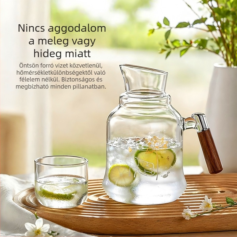 Nagy kapacitású, hőálló boroszilikát üvegből készült teáskanna, otthoni és éttermi használatra, gyümölcs-tea kanna