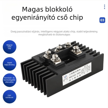 MDS100A háromfázisú hídcsomag alumínium alaplappal és beépített hűtőbordával, integrált hatótáv-kiegészítő, egyenirányító híd indukciós fűtéshez.