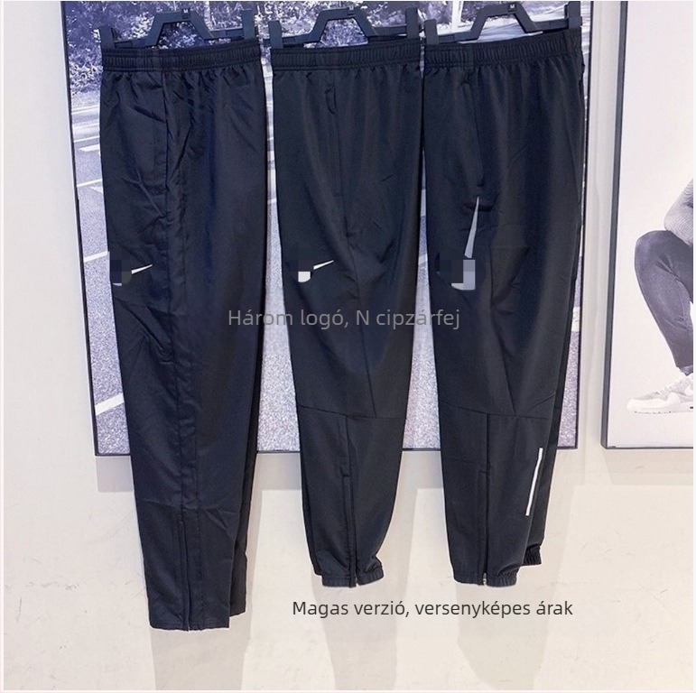 Férfi gyorsan száradó nadrág nyárra, laza, sportos jogger fazon, egyenes szabás, 9/10 hossz