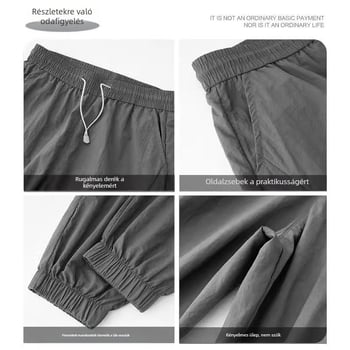 Nyári vékony, gyorsan száradó casual nadrág férfiaknak, sötétszürke, hűsítő Ice-Silk anyag, laza esésű, jogger sweatpants nőknek