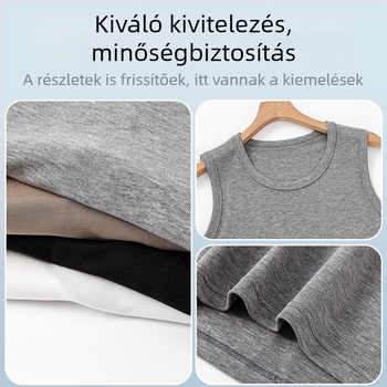 Férfi fehér Lyocell sportos ujjatlan felső, széles vállú